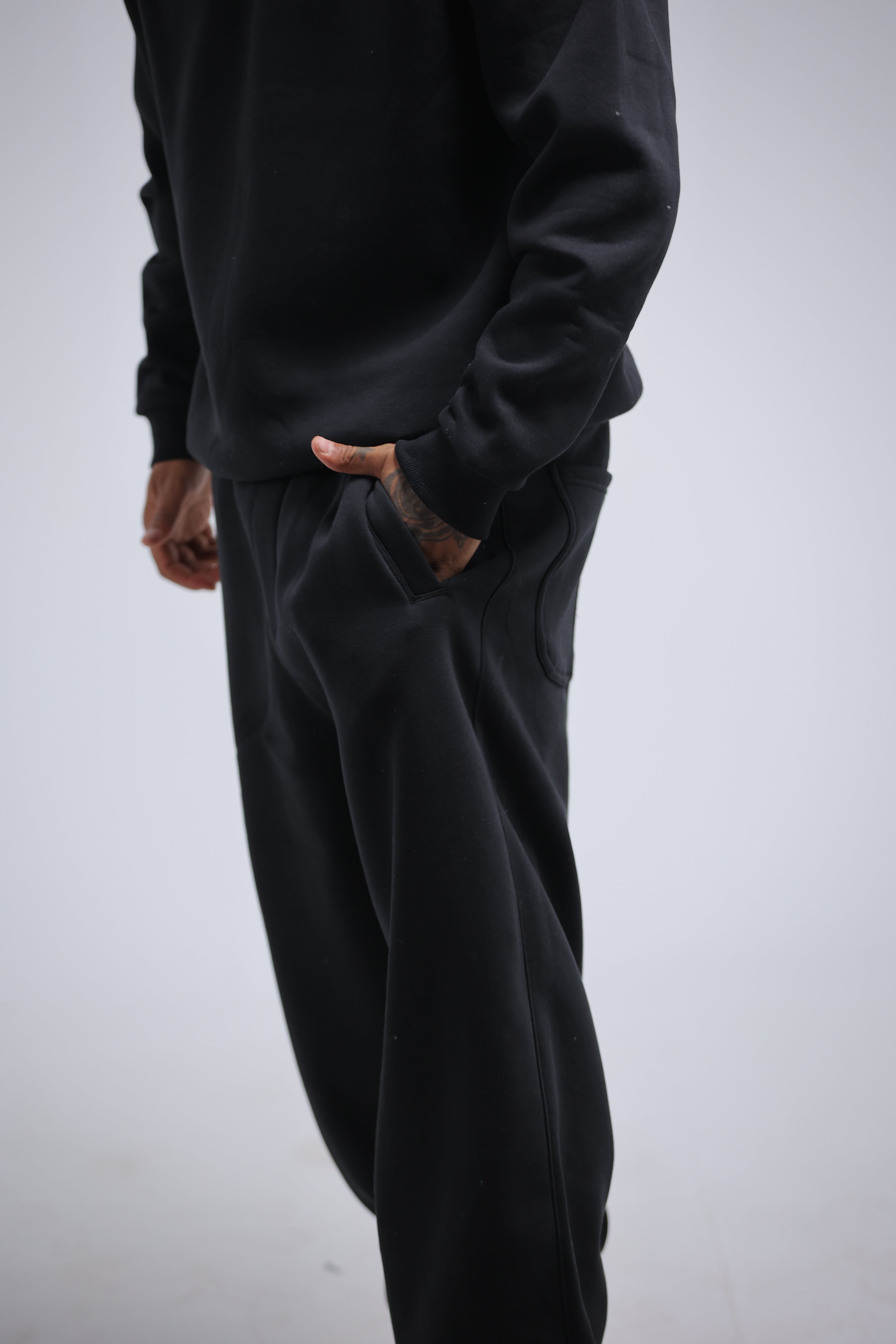 Black Quarter Zip Winter Set